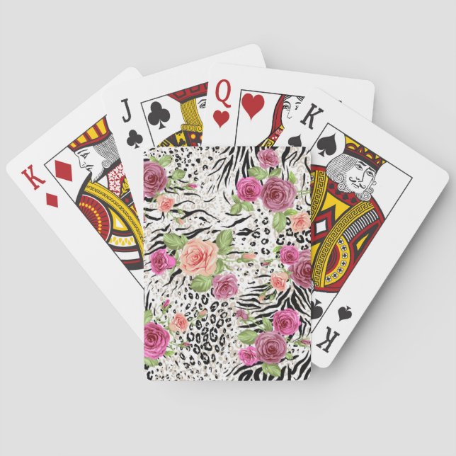 Pattern With Animal Prints Playing Cards (Back)