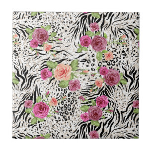 Pattern With Animal Prints Tile