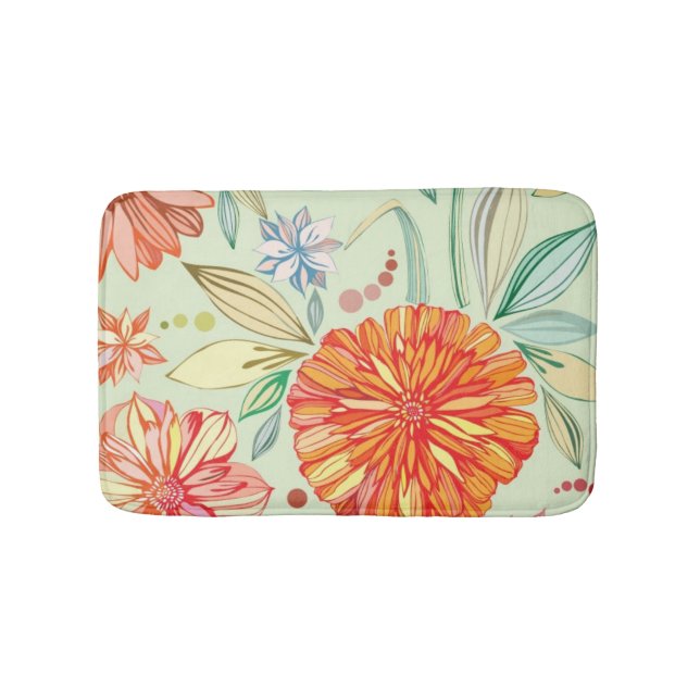 Pattern with asters bath mat (Front)