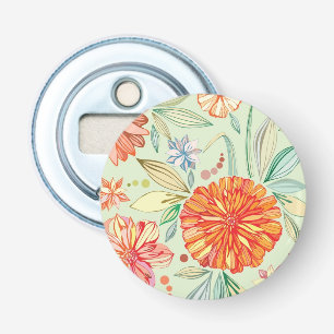 Pattern with asters bottle opener