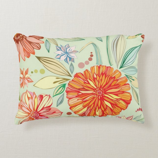 Pattern with asters decorative pillow (Front)