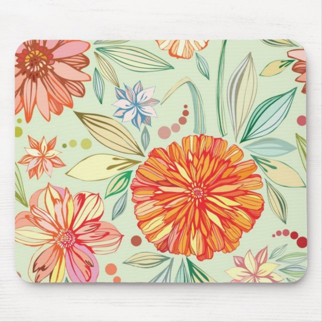 Pattern with asters mouse pad (Front)