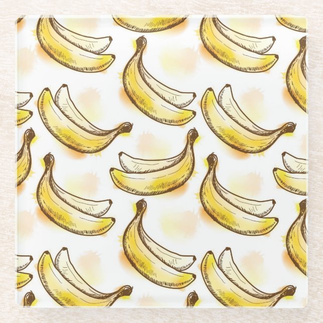 Pattern with banana glass coaster (Front)