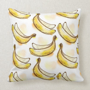 Pattern with banana throw pillow