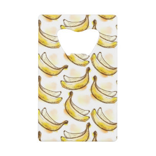 Pattern with banana wallet bottle opener