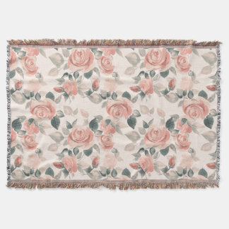 Pattern with beautiful roses /21 throw blanket