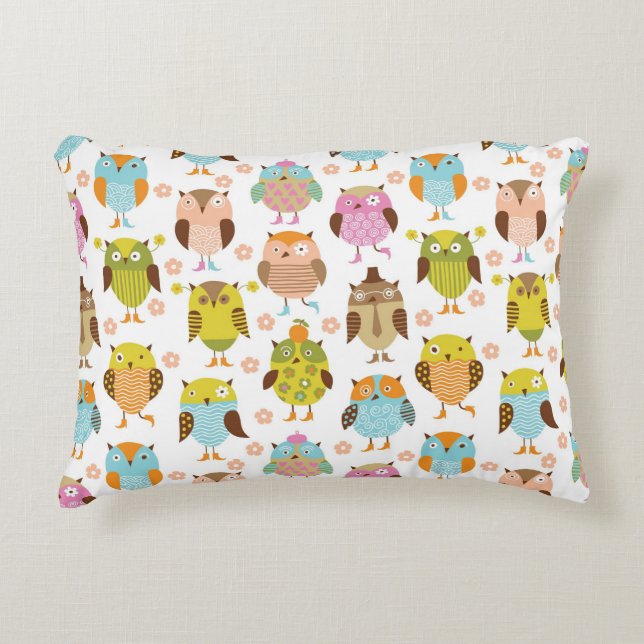 pattern with birds accent pillow (Front)