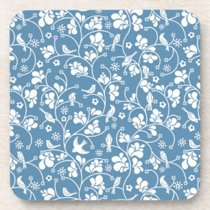 pattern with birds and plants ornament coaster