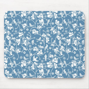 pattern with birds and plants ornament mouse pad