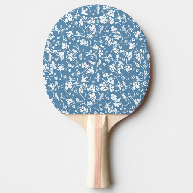 pattern with birds and plants ornament ping pong paddle (Front)