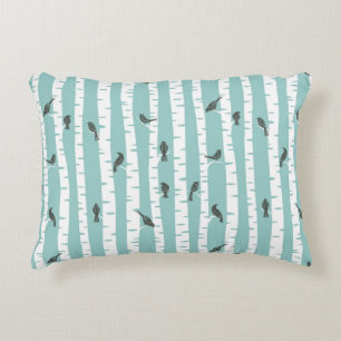 Pattern with birds and trees accent pillow