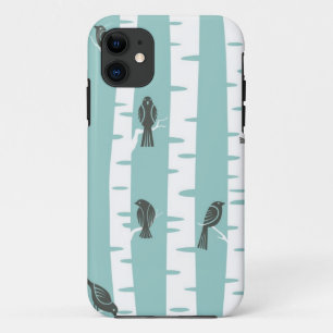 Pattern with birds and trees iPhone 11 case