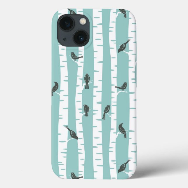 Pattern with birds and trees Case-Mate iPhone case (Back)