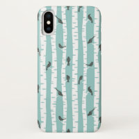 Pattern with birds and trees