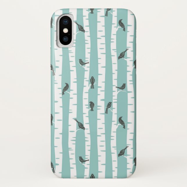 Pattern with birds and trees Case-Mate iPhone case (Back)