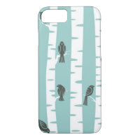 Pattern with birds and trees