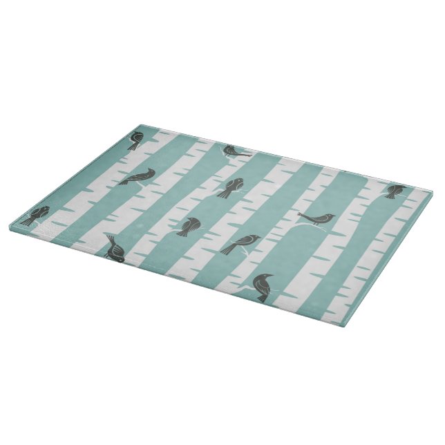 Pattern with birds and trees cutting board (Corner)