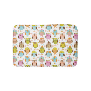 pattern with birds bath mat