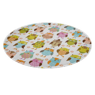 pattern with birds cutting board
