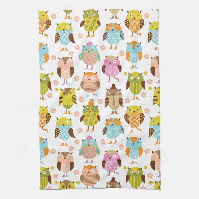 pattern with birds kitchen towel (Vertical)