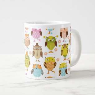 pattern with birds large coffee mug