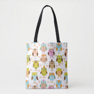 pattern with birds tote bag