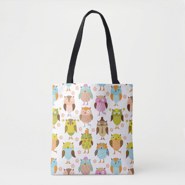pattern with birds tote bag (Front)