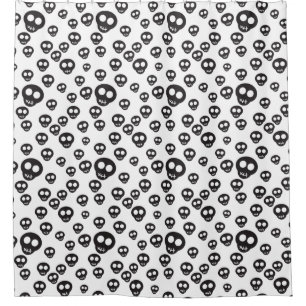 Pattern with black skulls on white