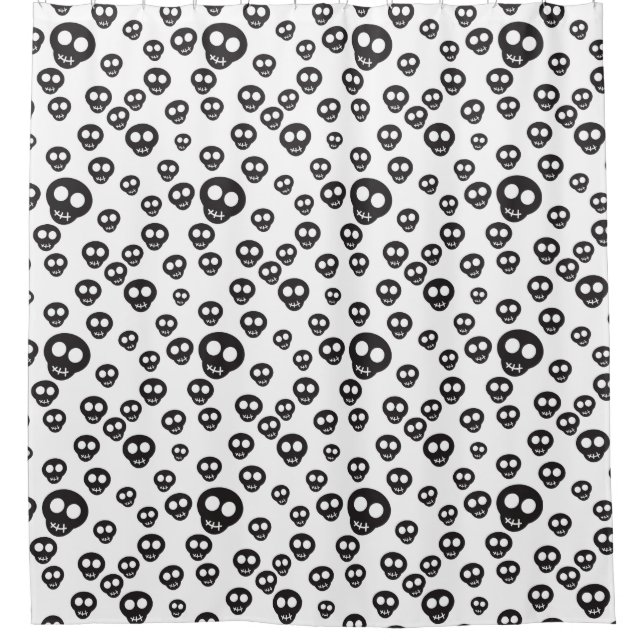 Pattern with black skulls on white (Front)
