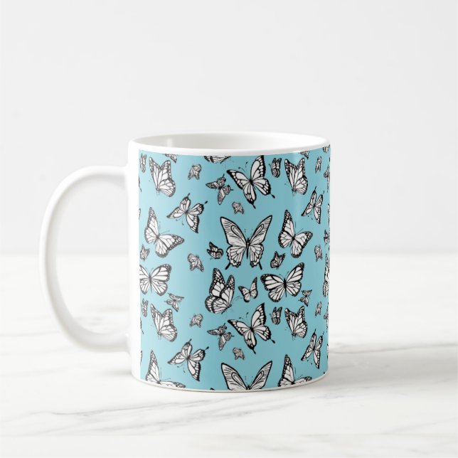 Pattern with Butterflies  Coffee Mug (Left)