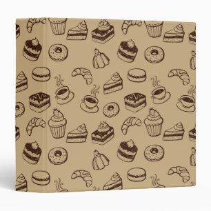 Pattern With Cakes, Desserts And Bakery Binder