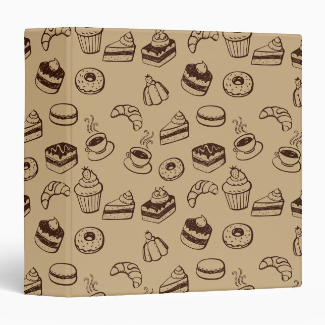 Pattern With Cakes, Desserts And Bakery Binder (Front/Spine)