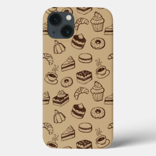 Pattern With Cakes, Desserts And Bakery iPhone 13 Case