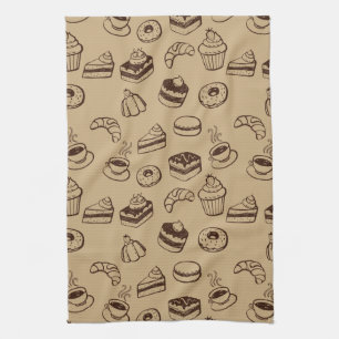 Pattern With Cakes, Desserts And Bakery Kitchen Towel