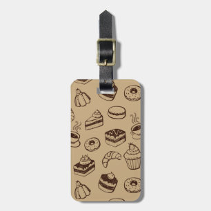 Pattern With Cakes, Desserts And Bakery Luggage Tag