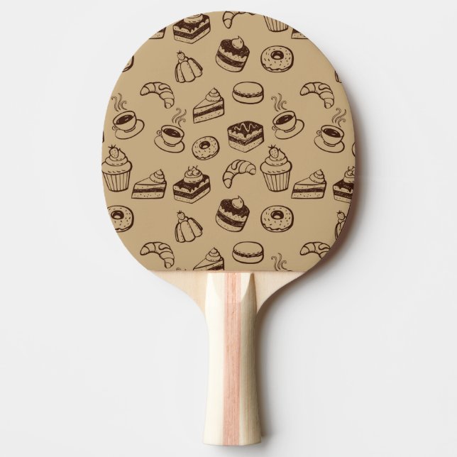 Pattern With Cakes, Desserts And Bakery Ping Pong Paddle (Front)