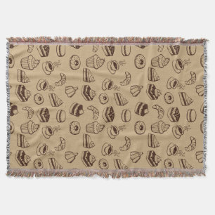 Pattern With Cakes, Desserts And Bakery Throw Blanket