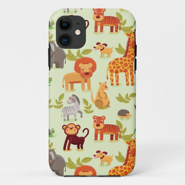 Pattern With Cartoon Animals Case-Mate iPhone Case (Back)