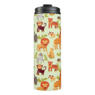 Pattern With Cartoon Animals Thermal Tumbler
