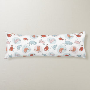 pattern with cartoon birds body pillow