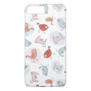 pattern with cartoon birds iPhone 8 plus/7 plus case