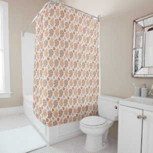 Pattern with cartoon seashell with doodle ornament