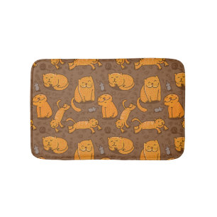 Pattern With Cats Bath Mat