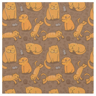 Pattern With Cats Fabric