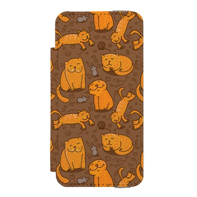 Pattern With Cats Incipio iPhone Wallet Case (Folio Front)