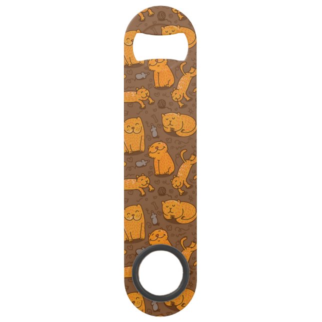 Pattern With Cats Speed Bottle Opener (Front)