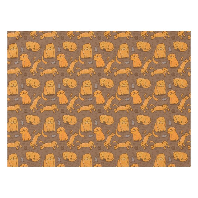 Pattern With Cats Tablecloth (Front (Horizontal))
