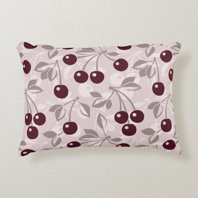 Pattern with Cherries 2 Decorative Pillow (Front)