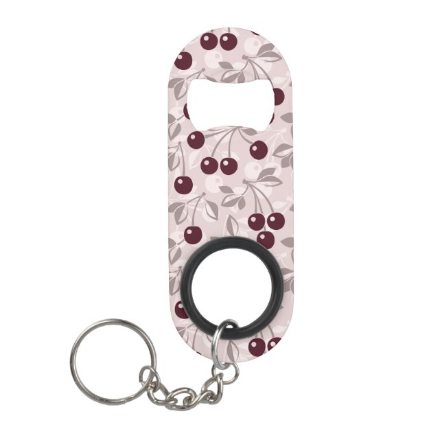 Pattern with Cherries 2 Mini Bottle Opener (Front)