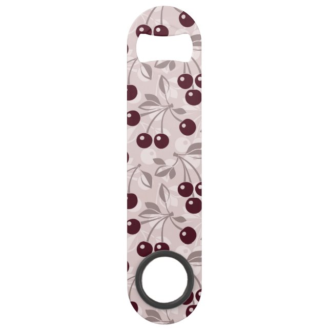 Pattern with Cherries 2 Speed Bottle Opener (Front)